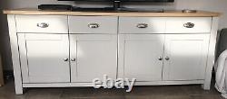 Large 4 Door 4 Drawer Grey/Oak Sideboard