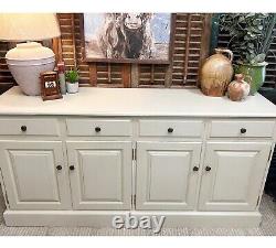 Large 4 Door Painted Pine Sideboard in Drop Cloth 168cm- Delivery Available