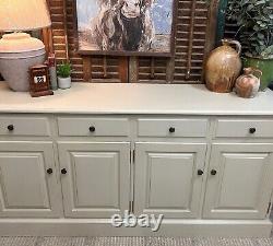 Large 4 Door Painted Pine Sideboard in Drop Cloth 168cm- Delivery Available