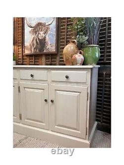 Large 4 Door Painted Pine Sideboard in Drop Cloth 168cm- Delivery Available