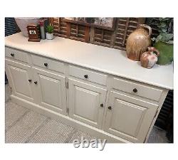 Large 4 Door Painted Pine Sideboard in Drop Cloth 168cm- Delivery Available