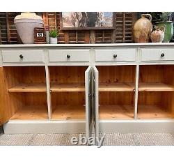 Large 4 Door Painted Pine Sideboard in Drop Cloth 168cm- Delivery Available