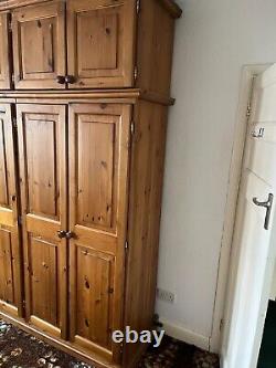 Large 4 Door Pine Wardrobe With Top Box