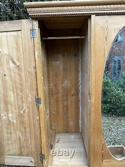 Large Antique Dutch European Pine Hall Cupboard Knockdown Wardrobe