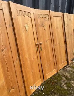 Large Antique Dutch European Pine Hall Cupboard Knockdown Wardrobe