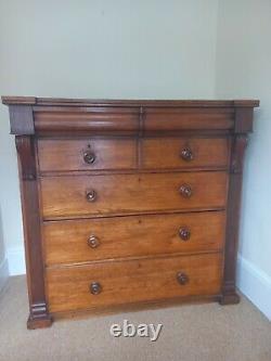 Large Antique Mahogany 7 Drawer Chest Of Drawers/2 Secret Drawers Swansea