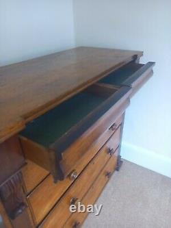 Large Antique Mahogany 7 Drawer Chest Of Drawers/2 Secret Drawers Swansea