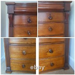 Large Antique Mahogany 7 Drawer Chest Of Drawers/2 Secret Drawers Swansea