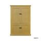 Large Antique Pine Housekeepers Linen Cupboard Mustard Yellow