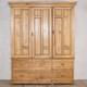 Large Antique Pine Housekeepers Storage Cupboard With Doors And Internal Shelves