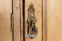 Large Antique Pine Housekeepers Storage Cupboard With Doors And Internal Shelves