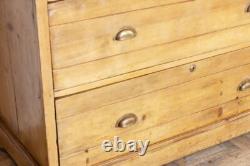 Large Antique Pine Housekeepers Storage Cupboard With Doors And Internal Shelves