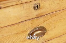 Large Antique Pine Housekeepers Storage Cupboard With Doors And Internal Shelves