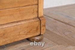 Large Antique Pine Housekeepers Storage Cupboard With Doors And Internal Shelves