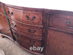 Large Antique Serpentine sideboard, 6 drawers (3 Locking) +2 Locking Cupboards