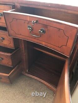 Large Antique Serpentine sideboard, 6 drawers (3 Locking) +2 Locking Cupboards