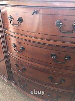 Large Antique Serpentine sideboard, 6 drawers (3 Locking) +2 Locking Cupboards