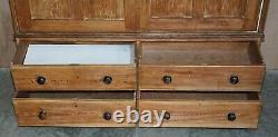 Large Antique Victorian Circa 1880 Pine Housekeepers Cupboard Drawers Linen Pots