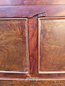 Large Antique Victorian Mahogany Bow Front Chest of Drawers Secret Drawer Bun