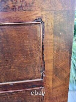 Large Antique Victorian Mahogany Bow Front Chest of Drawers Secret Drawer Bun