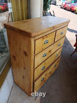 Large Antique Victorian Pine Chest of Drawers Big Drawers FREE DELIVERY