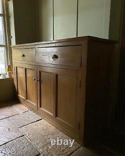 Large Antique Victorian Pine Sideboard Cupboard Server Dresser Kitchen Unit