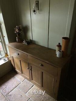 Large Antique Victorian Pine Sideboard Cupboard Server Dresser Kitchen Unit