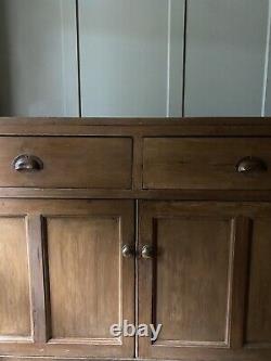 Large Antique Victorian Pine Sideboard Cupboard Server Dresser Kitchen Unit