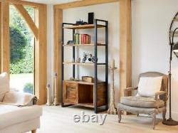 Large Bookcase 4 Shelf 3 Drawer 1 Sliding Door Brown Living Room Furniture Soho