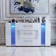 Large Cabinet TV Unit Sideboard High Gloss White 2 Doors 3 Drawers, RGB LED