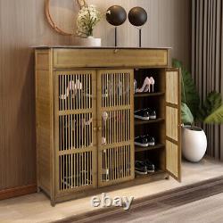 Large Capacity Shoe Cabinet Cupboard Foyer Entryway Console Organizer No Smell