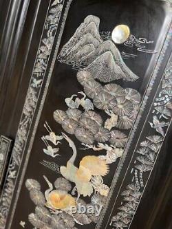 Large Chinese Wardrobe / Oriental Four Door Wardrobe / Chinoiserie Wardrobe