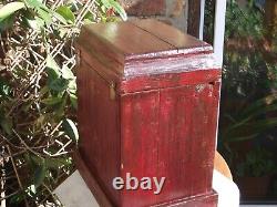 Large Chinese desk top cabinet with 2 doors 5 drawers 1 secret and a lid box