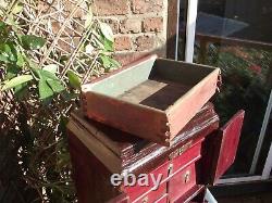 Large Chinese desk top cabinet with 2 doors 5 drawers 1 secret and a lid box