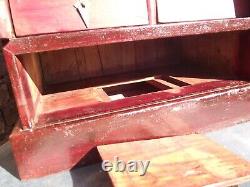 Large Chinese desk top cabinet with 2 doors 5 drawers 1 secret and a lid box