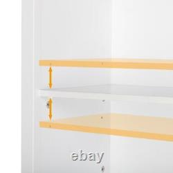 Large Composable Bookcase 5-Tier Shelvings with 1 Drawers 2 Doors 180x74x35CM