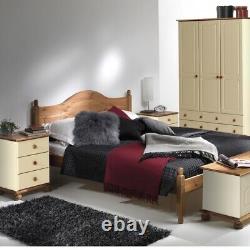 Large Copenhagen 3 Door 4 Drawer Wardrobe Cream/Pine Bedroom Wardrobes Closet