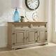 Large Country Sideboard Wooden Cabinet Rustic Solid Wood Furniture Drawers Doors
