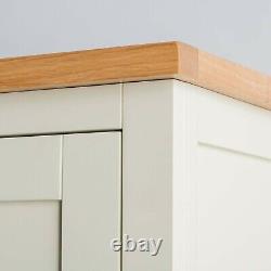 Large Cream Double Wardrobe w Drawer Painted Solid Wood Bedroom Storage Farrow