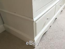 Large Cream / Ivory F&b Painted Pine Wardrobe, 3 Doors, Drawers, Crystal Knobs