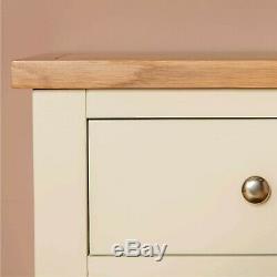 Large Cream Sideboard Oak Top 3 Drawers 3 Doors Farrow Solid Wood Furniture