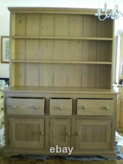 Large Custom Made Solid Wood Waxed Pine Welsh Dresser Shabby Chic Kitchen