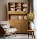 Large Dresser, Sideboard with Top, Display Cabinet, Solid Oak Wood Wide Cupboard