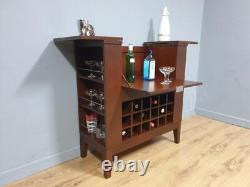 Large Drinks Cabinet Cocktail Bar 18 Bottle Wine Rack Serving Table Home Bar