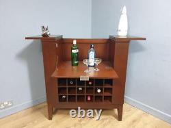 Large Drinks Cabinet Cocktail Bar 18 Bottle Wine Rack Serving Table Home Bar