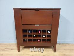 Large Drinks Cabinet Cocktail Bar 18 Bottle Wine Rack Serving Table Home Bar