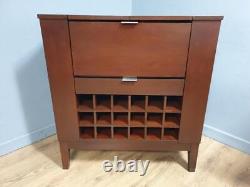 Large Drinks Cabinet Cocktail Bar 18 Bottle Wine Rack Serving Table Home Bar