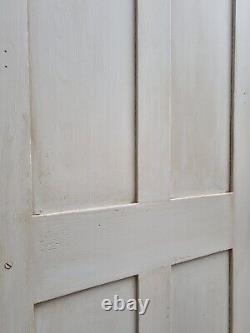 Large English Victorian antique pine painted housekeepers hall cupboard