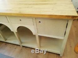 Large Freestanding Kitchen Island with doors, drawers, shelfs and seating insert