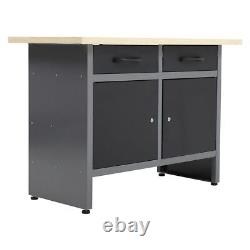 Large Garage 2 Drawers 2 Doors Workbench Cabinet Workshop Tool Storage Cupboard